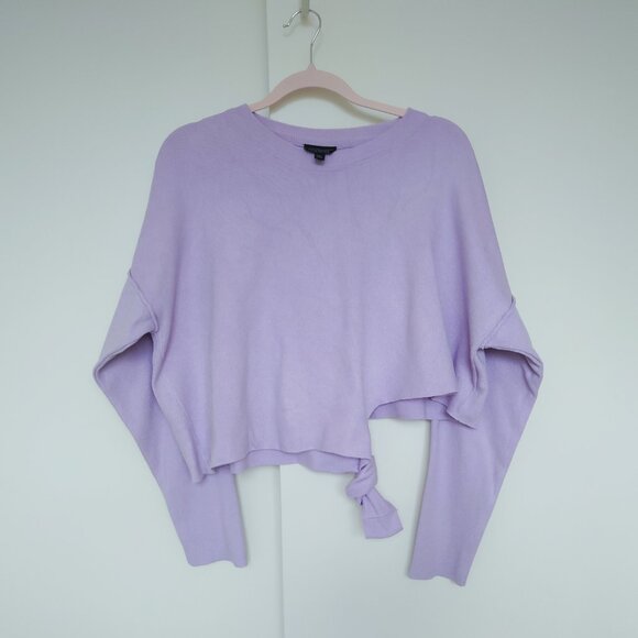 Topshop Purple Cropped Long Sleeve Thin Sweater in Medium - Picture 1 of 10